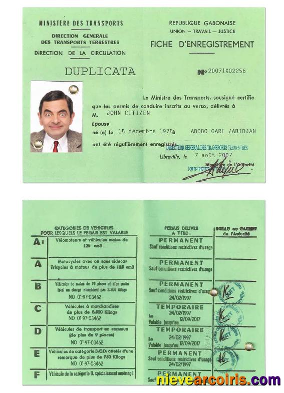 GABON driving license